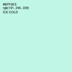 #BFF6E5 - Ice Cold Color Image
