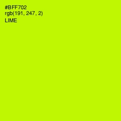 #BFF702 - Lime Color Image