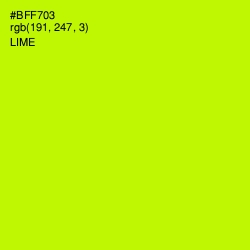 #BFF703 - Lime Color Image