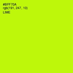 #BFF70A - Lime Color Image
