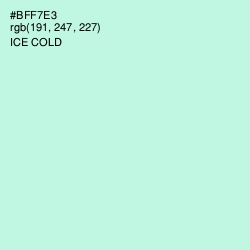 #BFF7E3 - Ice Cold Color Image