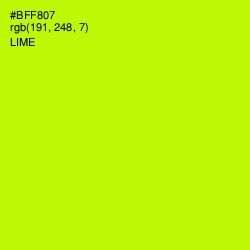#BFF807 - Lime Color Image