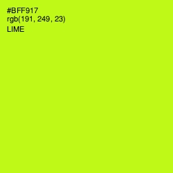 #BFF917 - Lime Color Image