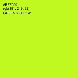 #BFF920 - Green Yellow Color Image