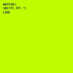 #BFFB01 - Lime Color Image