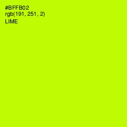 #BFFB02 - Lime Color Image