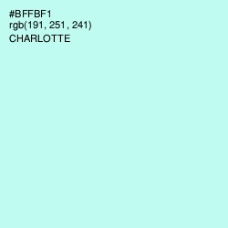 #BFFBF1 - Charlotte Color Image