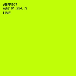 #BFFE07 - Lime Color Image