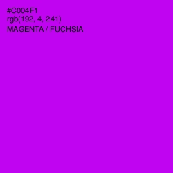 #C004F1 - Magenta / Fuchsia Color Image