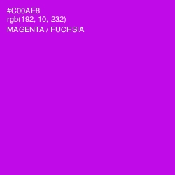 #C00AE8 - Magenta / Fuchsia Color Image