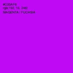 #C00AF6 - Magenta / Fuchsia Color Image