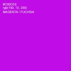 #C00CE6 - Magenta / Fuchsia Color Image