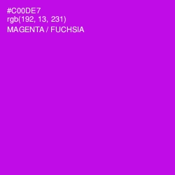 #C00DE7 - Magenta / Fuchsia Color Image