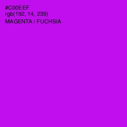 #C00EEF - Magenta / Fuchsia Color Image