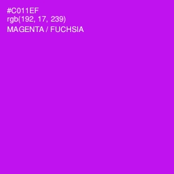 #C011EF - Magenta / Fuchsia Color Image