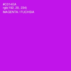 #C014EA - Magenta / Fuchsia Color Image