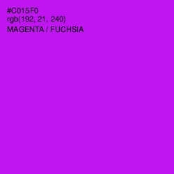 #C015F0 - Magenta / Fuchsia Color Image