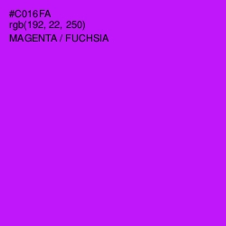 #C016FA - Magenta / Fuchsia Color Image