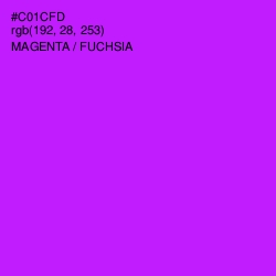 #C01CFD - Magenta / Fuchsia Color Image