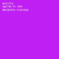 #C01FF3 - Magenta / Fuchsia Color Image