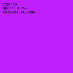 #C01FFD - Magenta / Fuchsia Color Image