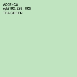 #C0E4C0 - Tea Green Color Image