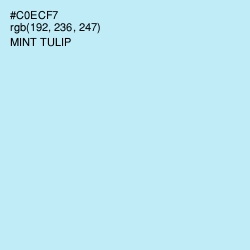 #C0ECF7 - Mint Tulip Color Image