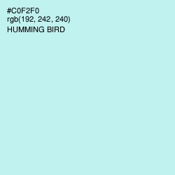 #C0F2F0 - Humming Bird Color Image