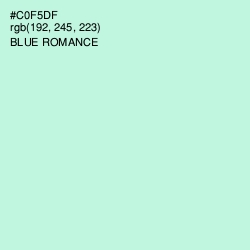 #C0F5DF - Blue Romance Color Image