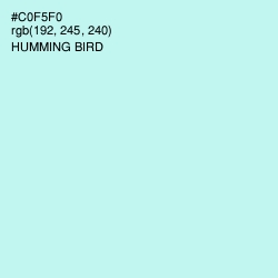 #C0F5F0 - Humming Bird Color Image