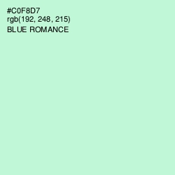 #C0F8D7 - Blue Romance Color Image