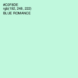 #C0F8DE - Blue Romance Color Image