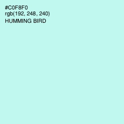 #C0F8F0 - Humming Bird Color Image