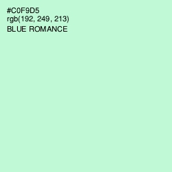 #C0F9D5 - Blue Romance Color Image