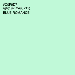 #C0F9D7 - Blue Romance Color Image