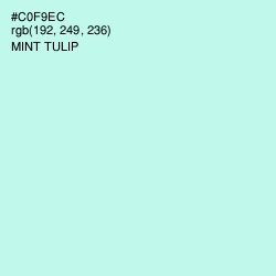 #C0F9EC - Mint Tulip Color Image