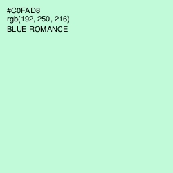 #C0FAD8 - Blue Romance Color Image