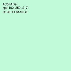 #C0FAD9 - Blue Romance Color Image