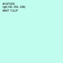 #C0FDEE - Mint Tulip Color Image