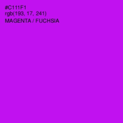 #C111F1 - Magenta / Fuchsia Color Image