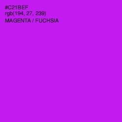 #C21BEF - Magenta / Fuchsia Color Image