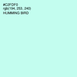 #C2FDF0 - Humming Bird Color Image