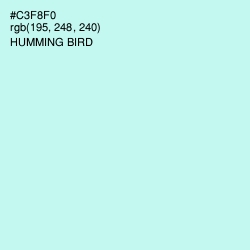 #C3F8F0 - Humming Bird Color Image