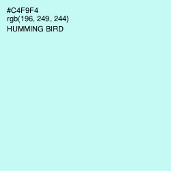 #C4F9F4 - Humming Bird Color Image