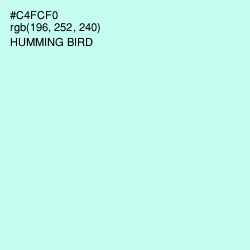 #C4FCF0 - Humming Bird Color Image