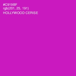 #C919BF - Hollywood Cerise Color Image