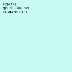 #C9FAF2 - Humming Bird Color Image