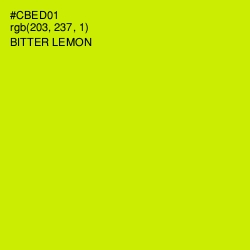 #CBED01 - Bitter Lemon Color Image