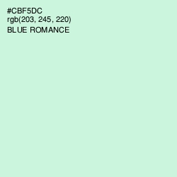 #CBF5DC - Blue Romance Color Image