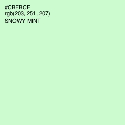 #CBFBCF - Snowy Mint Color Image